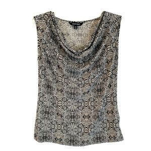 Ellen Tracy Snake Print Sleeveless Top